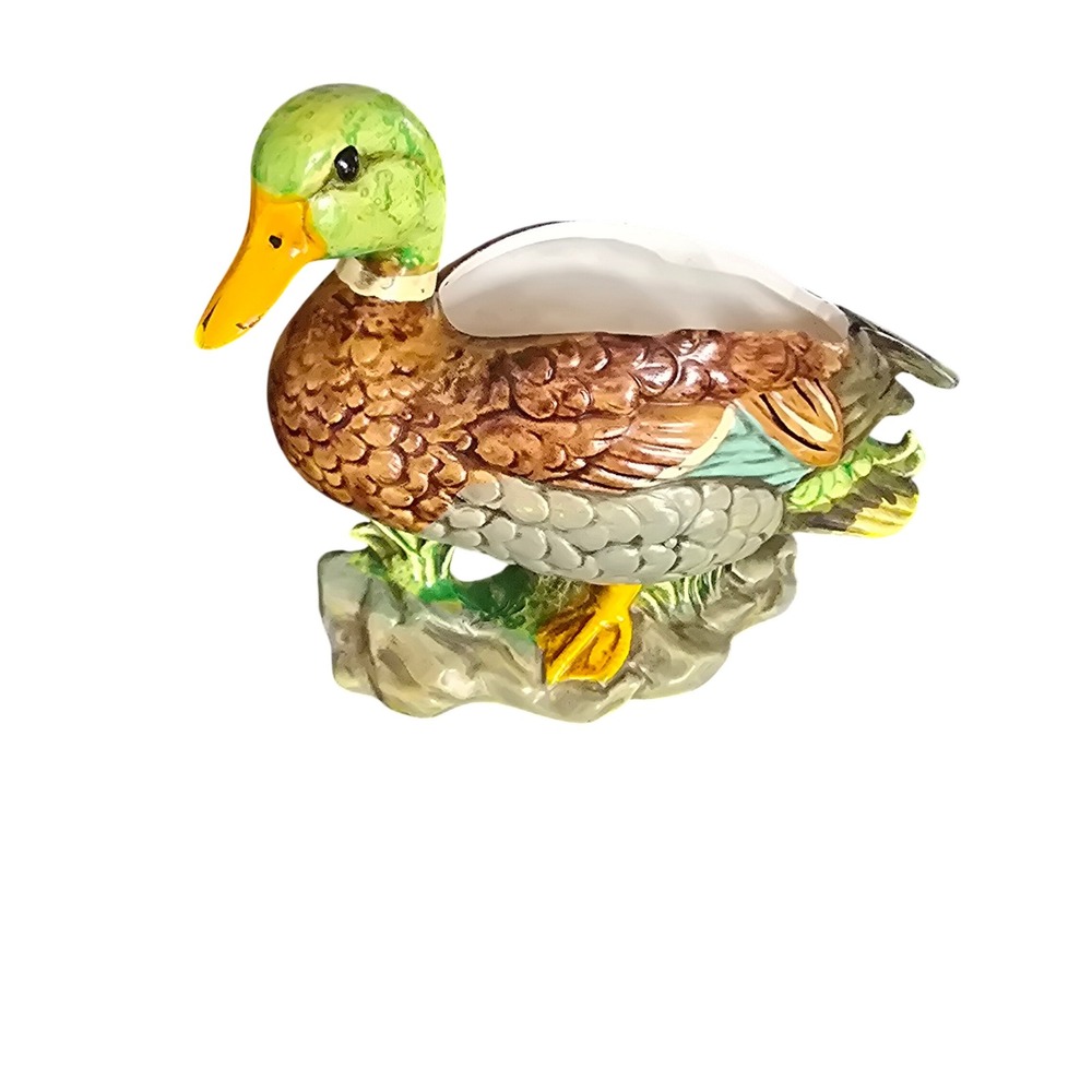 Vintage Inarco Japan Mallard Duck Ceramic‎ Planter Figurine E6581 Hand Painted